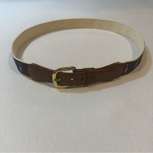 Canterbury Golf Canvas Belt Size 40 Khaki Embroidered Golfer Ribbon